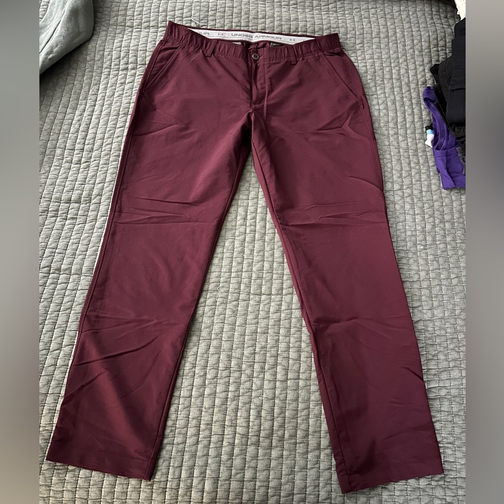 Men's Under Armour Burgundy Golf Pants